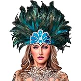 HOMELEX Women's Black Feather Headpiece Carnival Caribbean Headdress Showgirl Accessories