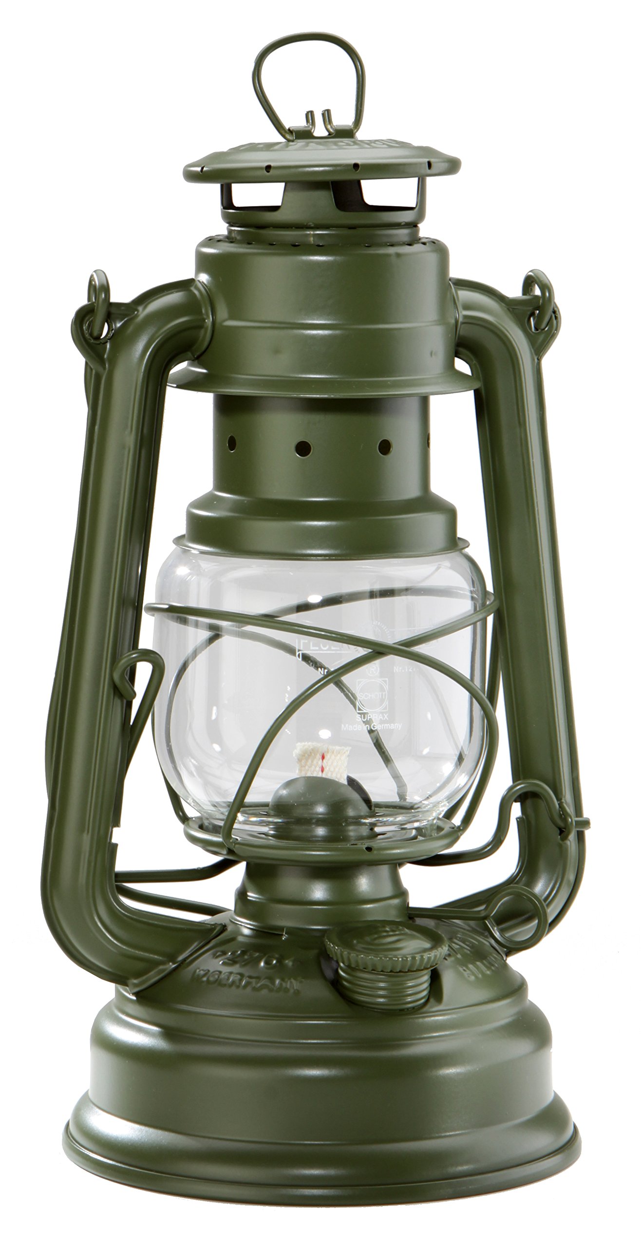 Feuerhand, baby special 276 galvanised kerosene lamp, storm lanterns olive green