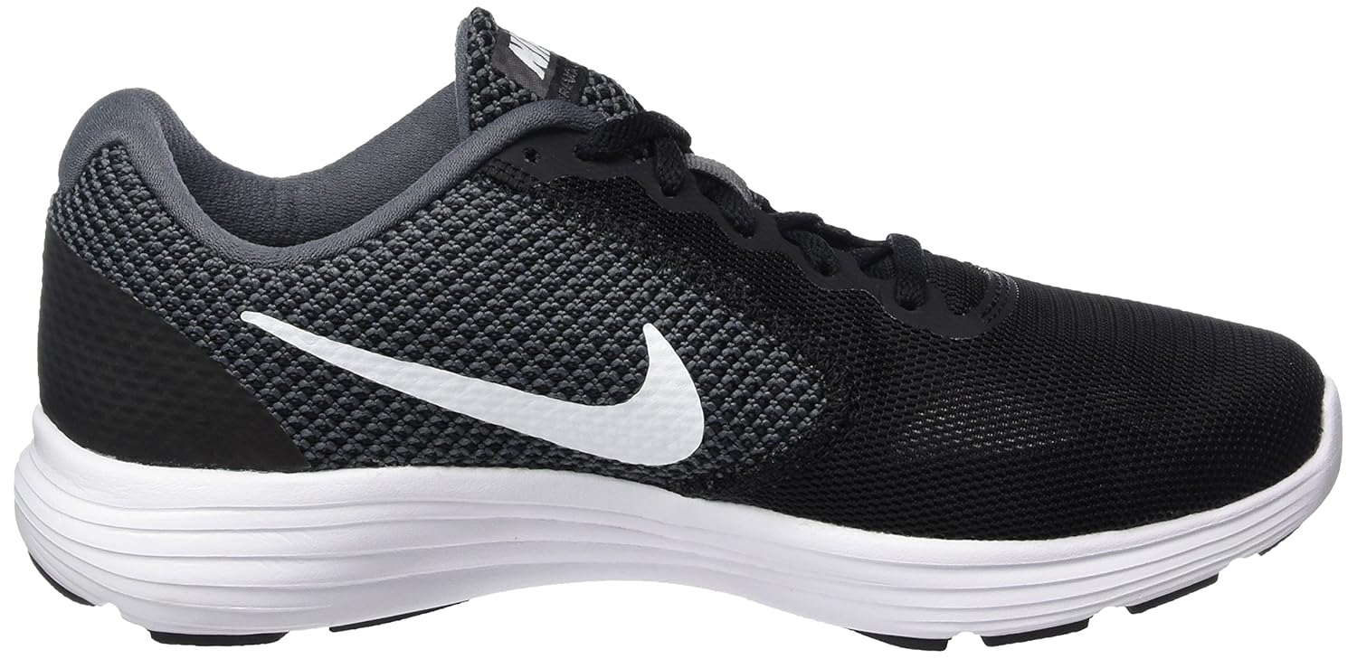 nike women's dark grey/white/black mesh running shoes -8.5 b(m) us
