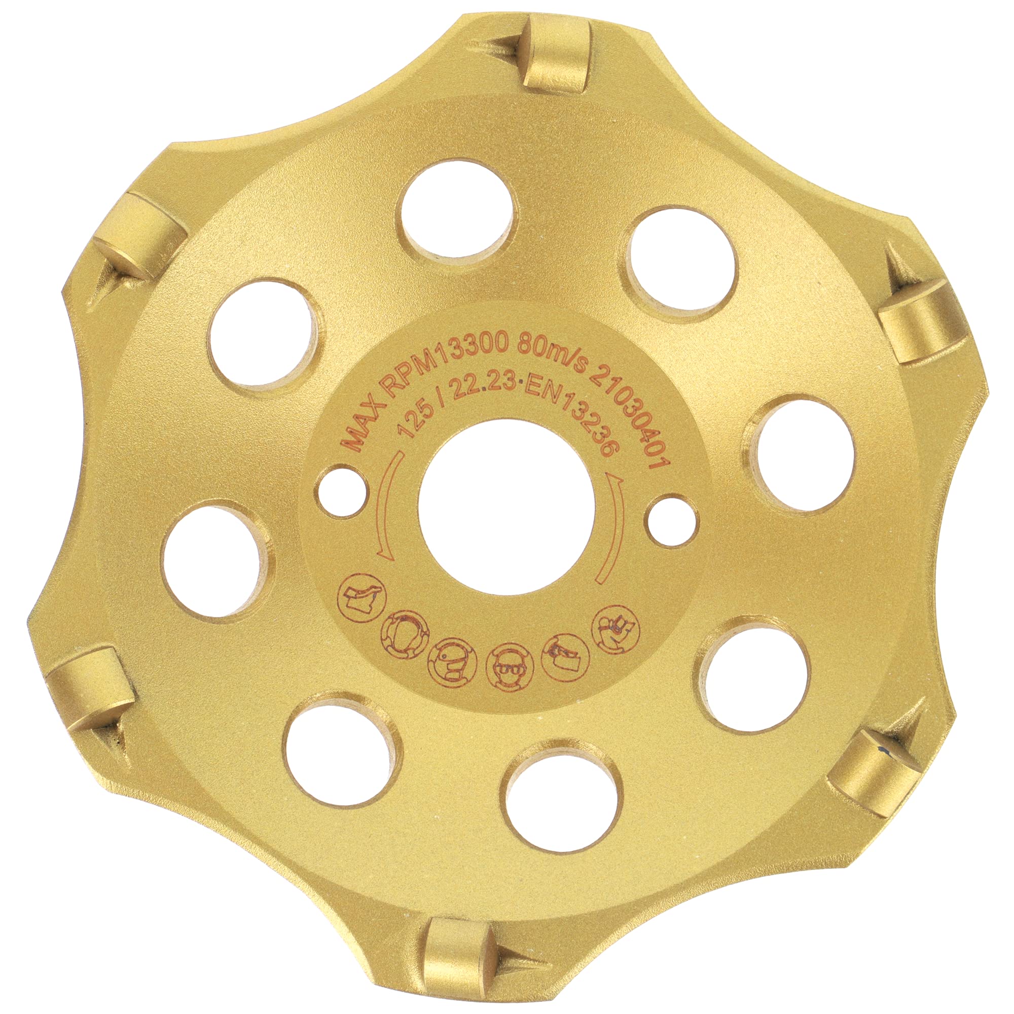 PRODIAMANT PKD Diamond Cup Wheel 125 mm x 22.2 mm 6 Segments Diamond Cup Wheel 125 mm Fits Angle Grinder