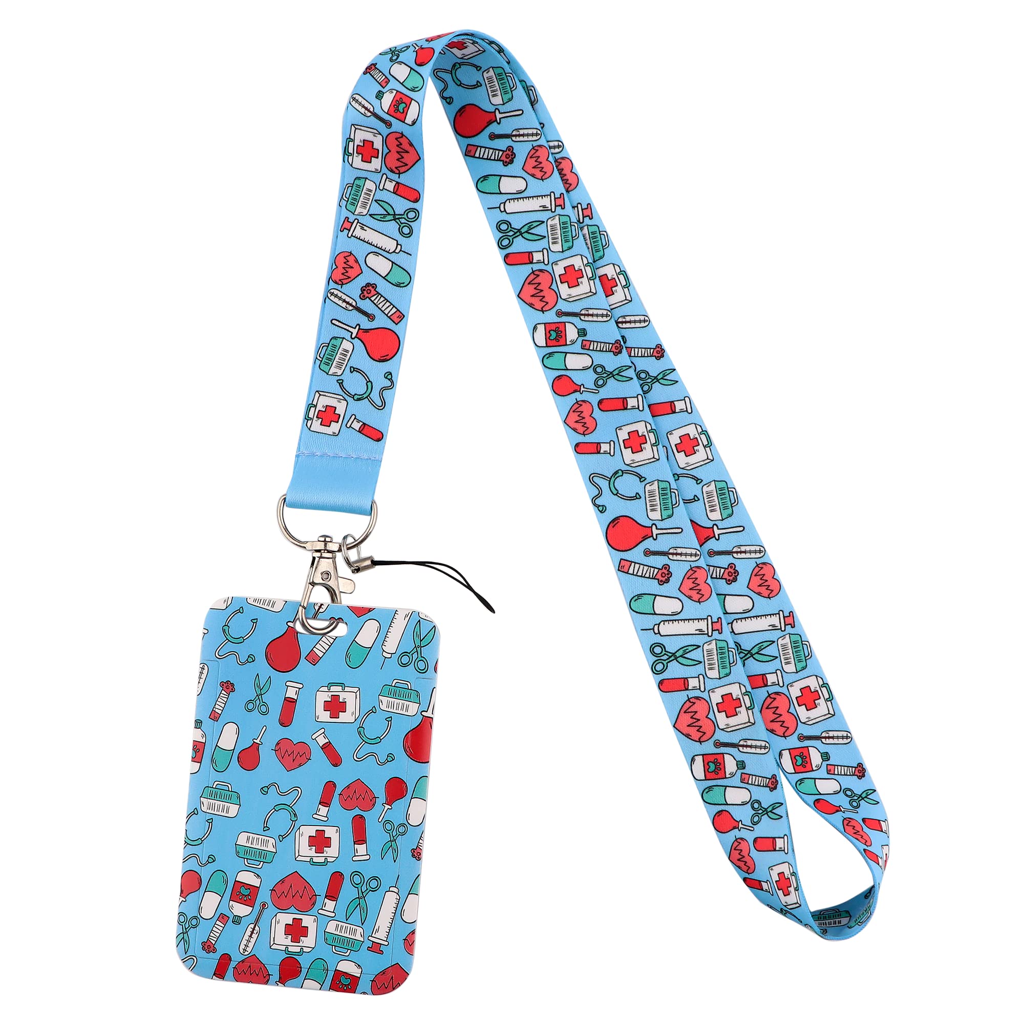 Nurse Lanyard with Clip Card Holder for ID Keys, Neck Strap with Hard Plastic Case — image 1