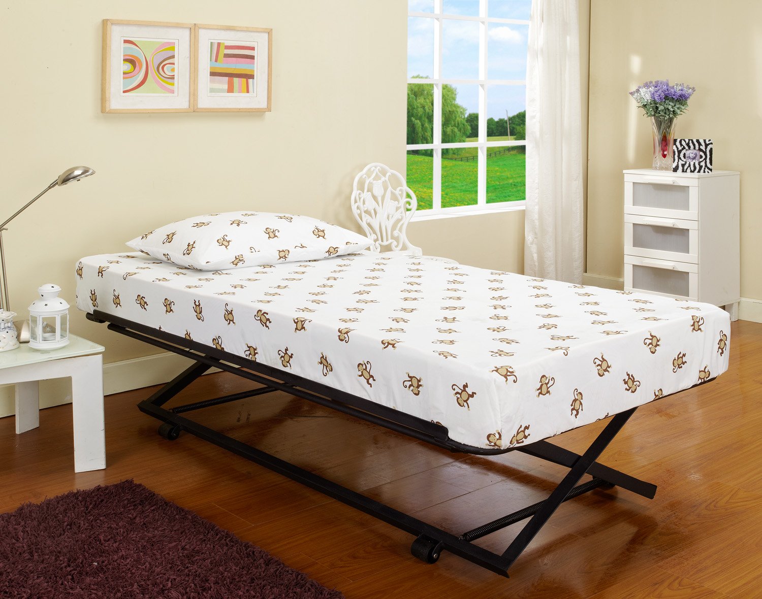 Photo 1 of 39''/ Twin Size Black Metal Pop Up Trundle For Daybeds
