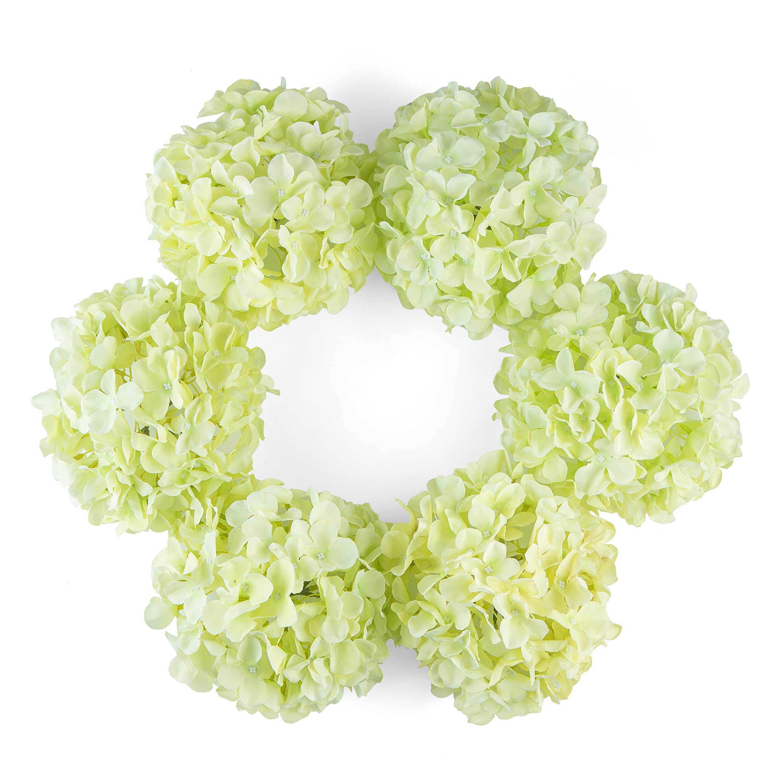 DuHouse Artificial Bigger Silk Hydrangea Flower Heads with Stem Realistic Fake Hydrangea Flower Bouquets for Wedding Home Party Garden Centerpiece Pack of 6(Green) — image 1