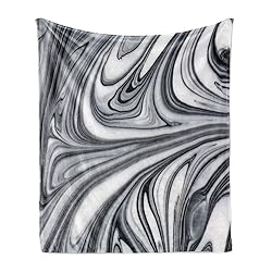 Ambesonne Abstract Throw Blanket, Mix of White and