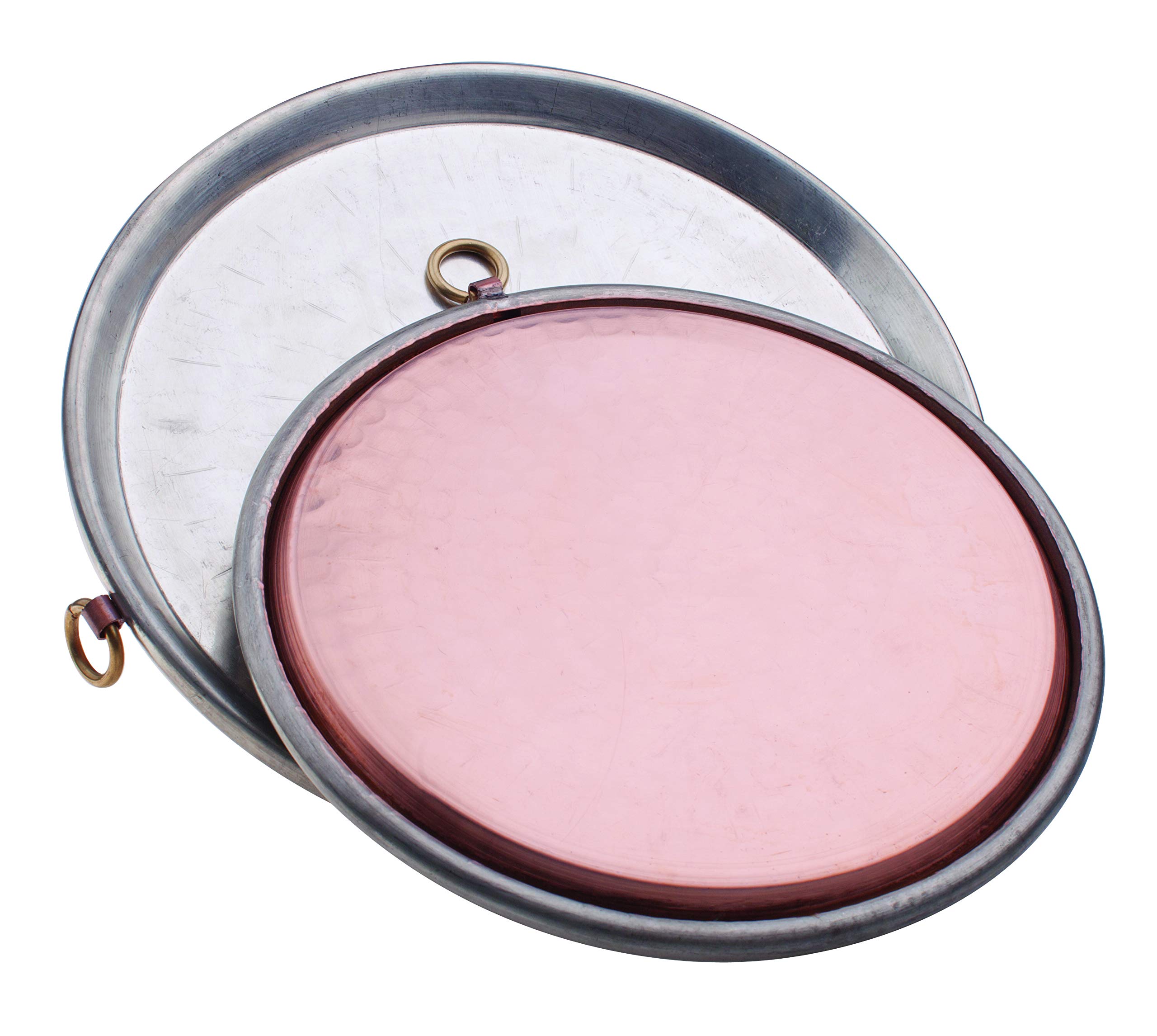 Pentole Agnelli COCU43/340 Tinned Copper Tinned Copper Baking Tin with Rim, Height 2 cm, Diameter 40 cm