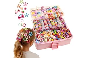 Girls Hair Accessories Set, Elastic Hair Ties, For Carvinal Birthday Holiday Stocking Stuffer Dress Decor School, No Box