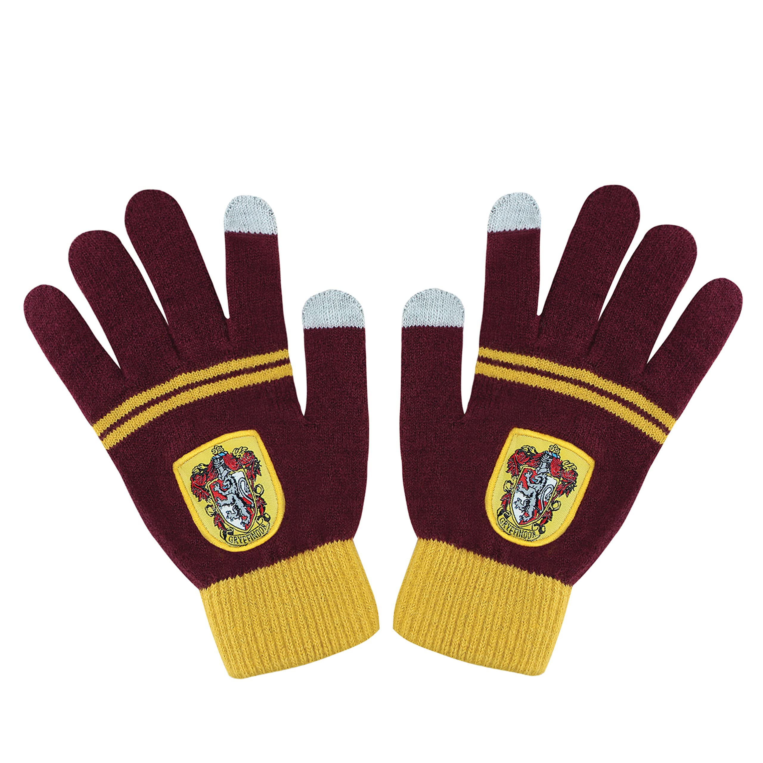 Cinereplicas - Harry Potter - Gloves - Magic Touchscreen - Officially Licensed - Adult - Gryffindor - Bright Red & Yellow