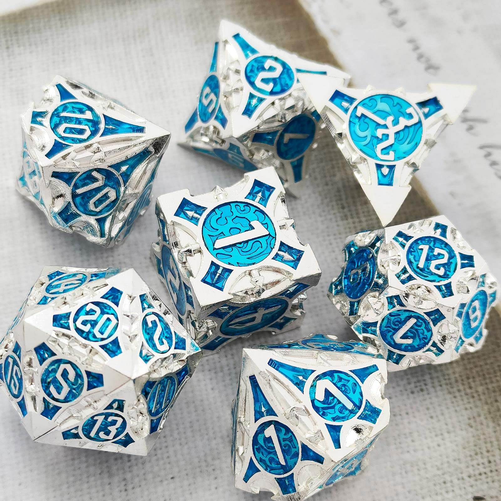 GIUADKXD DND Dice Set - Metal Polyhedron Dice Set