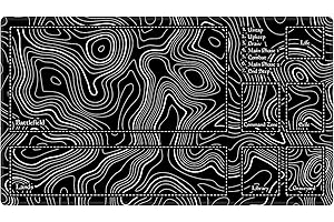 EDGFRTOIO Playmat with Zones for MTG Card Game Playing, Game Mats Tabletop Magic Play Mats 24"x14" Commander Deck Gaming Desk Duel Mat Card Gameplay Mats for Beginner, Topographic Contour Line