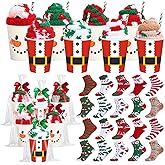 Newcotte 20 Set Funny Christmas Cupcake Fuzzy Socks for Women Novelty Christmas Crew Socks for DIY Fluffy Stocking Stuffers Gifts for Employee Coworker
