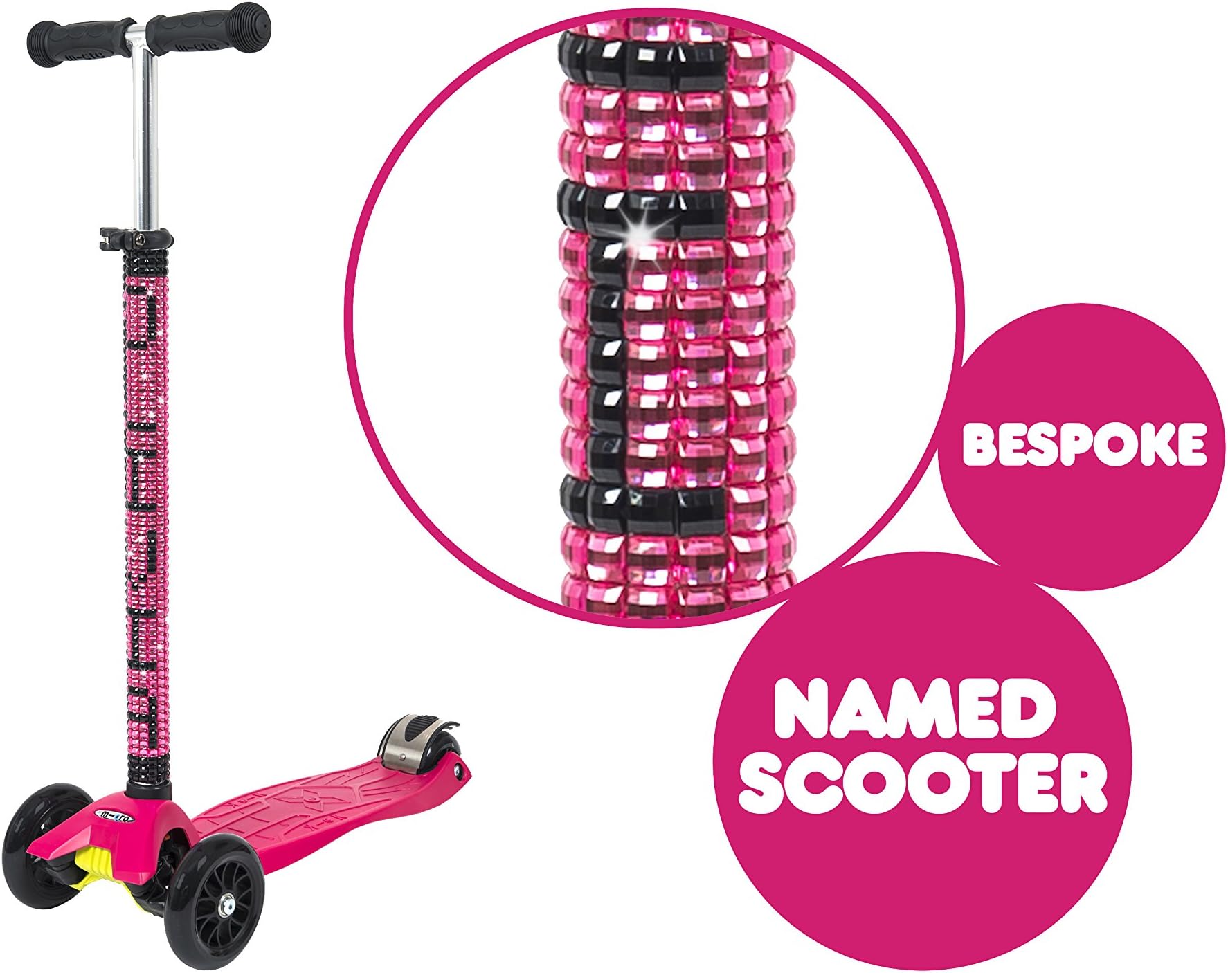 SCOOT Personalised Deluxe Maxi Micro T-Bar Scooter (Pink)