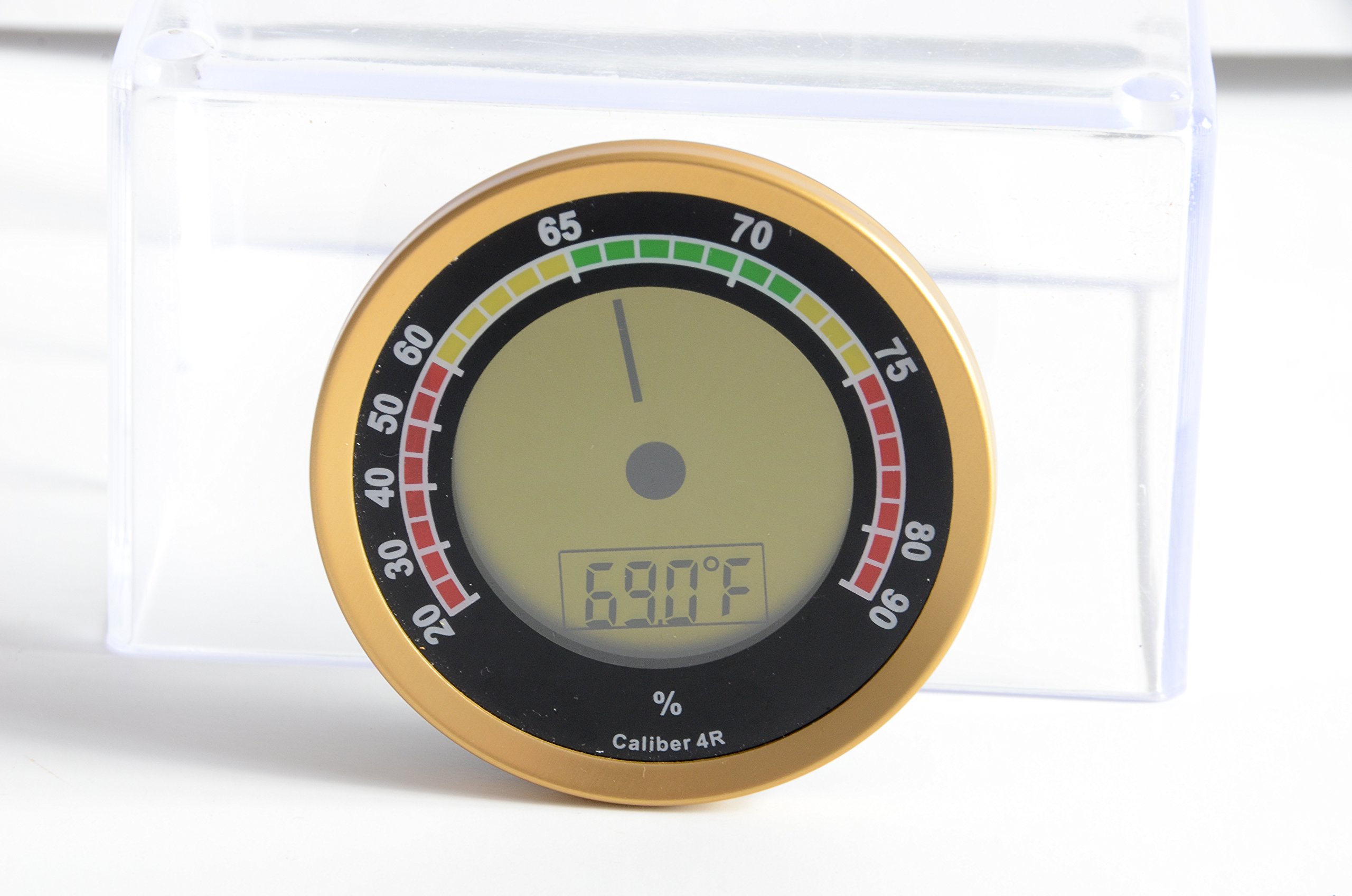 Cigar Oasis Caliber 4R Gold Digital/Analog Hygrometer by Western