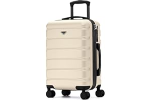 Flight Knight 22x14x9 Carry On Suitcase Hardside TSA Lock USB C Port Lightweight Luggage Silent Double Spinner Wheels Maximum Overhead Carry-On Bag For American & United Approved Airlines