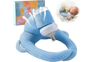 Miocololy Baby Bottle Holder, Hands Free Support Pad for Self Feeding, Soft Breathable Design (Blue)
