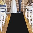 Black Carpet Aisle Runner for Wedding, 2 x 15 ft, Non-Woven Polyester Fabric, Black Runway Rug for Awards Night Theme, Proms, Parties and Events