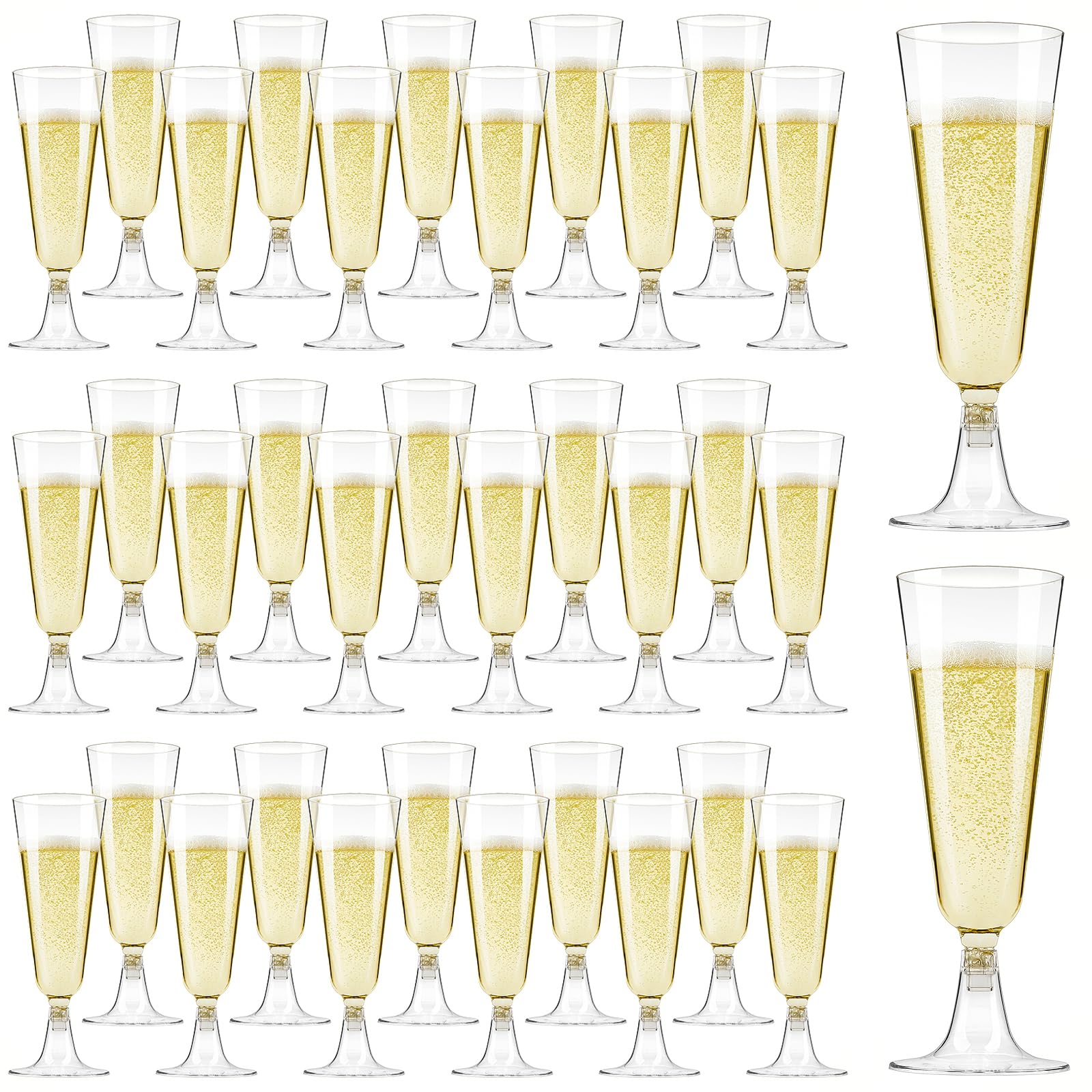 Photo 1 of Qeirudu 5.5 oz Plastic Champagne Flutes, 40 Pack Disposable Champagne Glasses Clear Mimosa Glasses for Valentine's Day, Weddings, Buffets