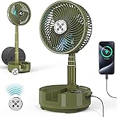 20000mAh Battery Operated Camping Fan - 112Hrs Rechargeable Oscillating Table Fan with Light & Timer, 8 Speeds Portable Travel Fan for Cruise RV Trip, Hurricane Power Outage (8" with Case)