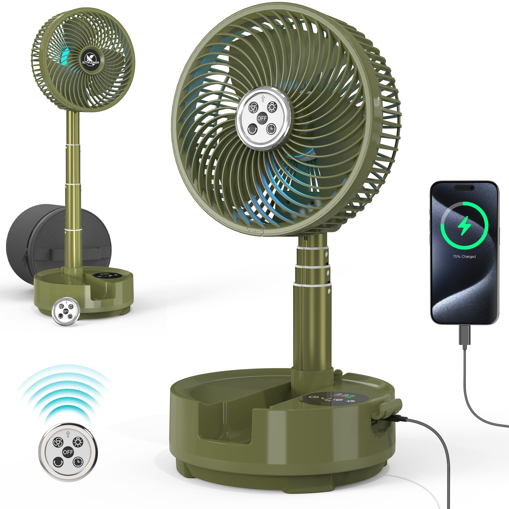 20000mAh Battery Operated Oscillating Table Fan