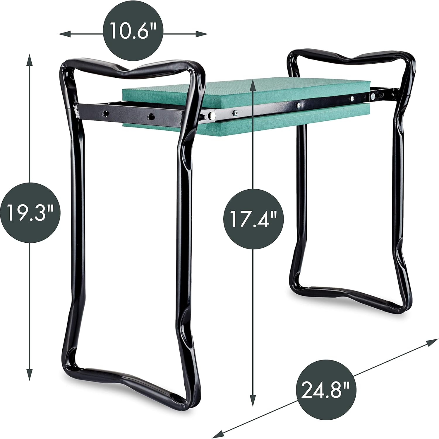 HayloFields Gardening Stool and Kneeling Pad, with 2 Tool Pouches, Drink Holder, Floral Pattern - Large, 2-in-1 Garden Kneeler and Seat with Comfortable Foam Seat - Premium Gardening Gifts: Garden & Outdoor