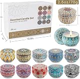 Yinuo Mirror Scented Candle Set 24 Pack Soy Wax Tin 12 Fragrances Gift view 7