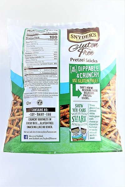 SNYDER’S OF HANOVER GLUTEN FREE PRETZEL STICKS 100 CALORIE PACK (3X7.2 OZ) 8 COUNT