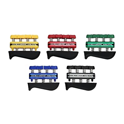 Exerc&iacute;cio de m&atilde;o CanDo 10-0745 Digi-Flex, Conjunto de 5, Sem rack, Amarelo a preto