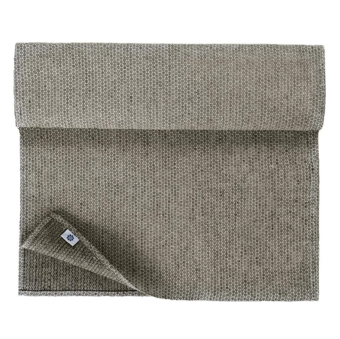 Linen & Cotton Beautiful and Noble Wide Table Runner Honeycomb - 100% Linen, Black Beige (47 x 270 cm) Table Decorations Table Linen for Home Living Room Dining Event Wedding Reception Christmas