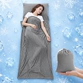 Chicplaid Cooling Sleeping Bag Liner for Travel 28 x 83 Inch Lightweight Compact Summer Travel Sleep Sheets Breathable Adult Sleeping Sack for Backpacking, Camping, Hotel, Hiking