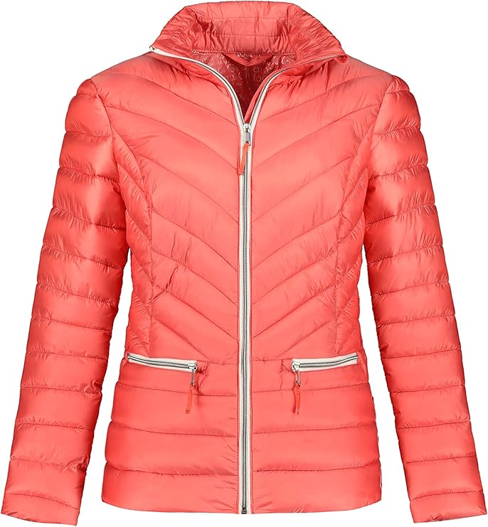 GINA LAURA Damen Leichtstepp-Jacke, Stehkragen, Reißverschlusstaschen