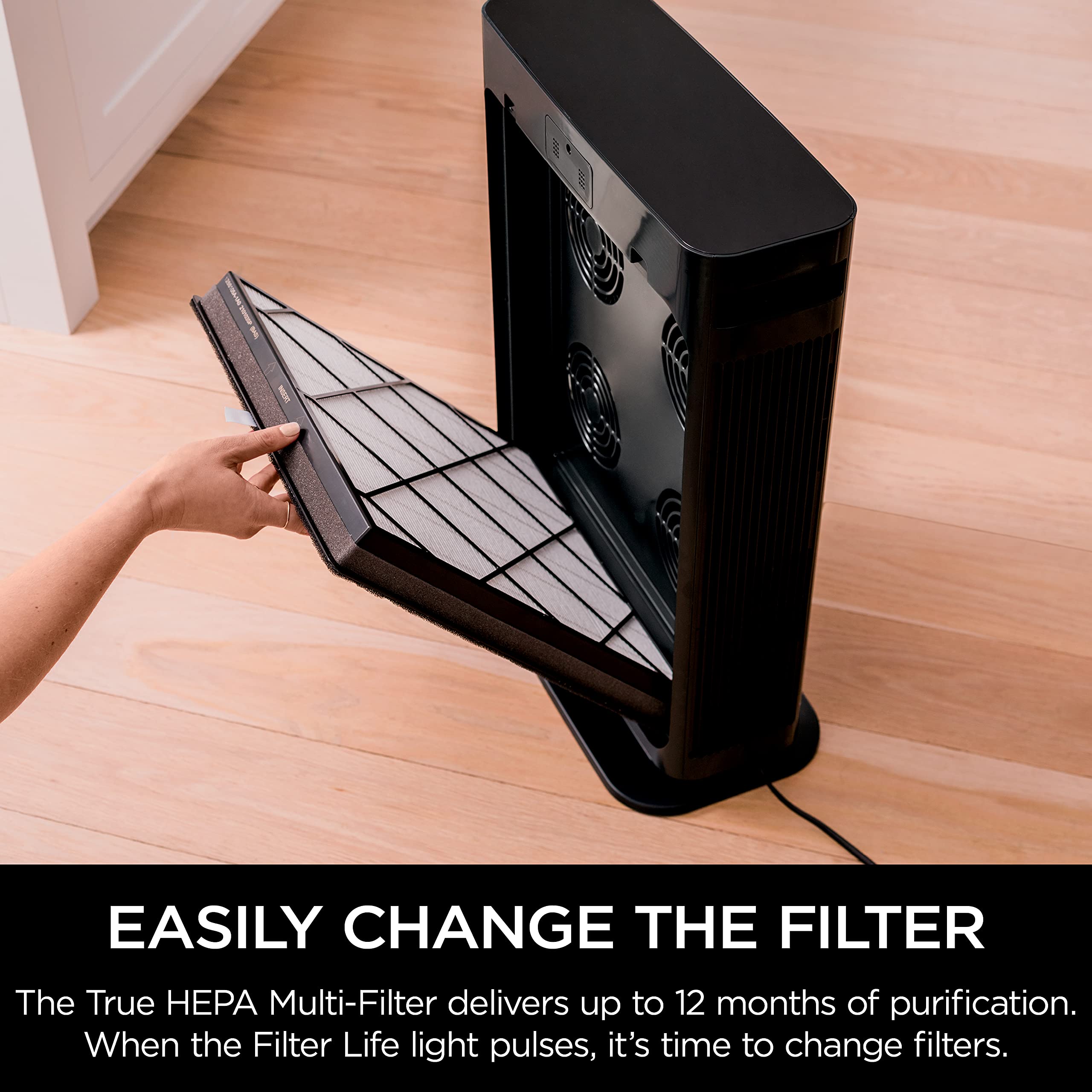 Shark 4 Fan Air Purifier for Home, Office, and Bedroom with HEPA Filter, Covers Up To 1000 Sq Ft,Removes Odors, Dust, Allergens, and Pollutants, HE402