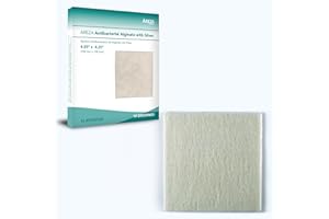 Areza Medical - Silver Alginate (Antibacterial Alginate with Silver) - Sterile - Wound Dressing Pads - 4.25" X 4.25" (10.8 cm X 10.8 cm) - 10 PCS per Box - FSA/HSA Approved