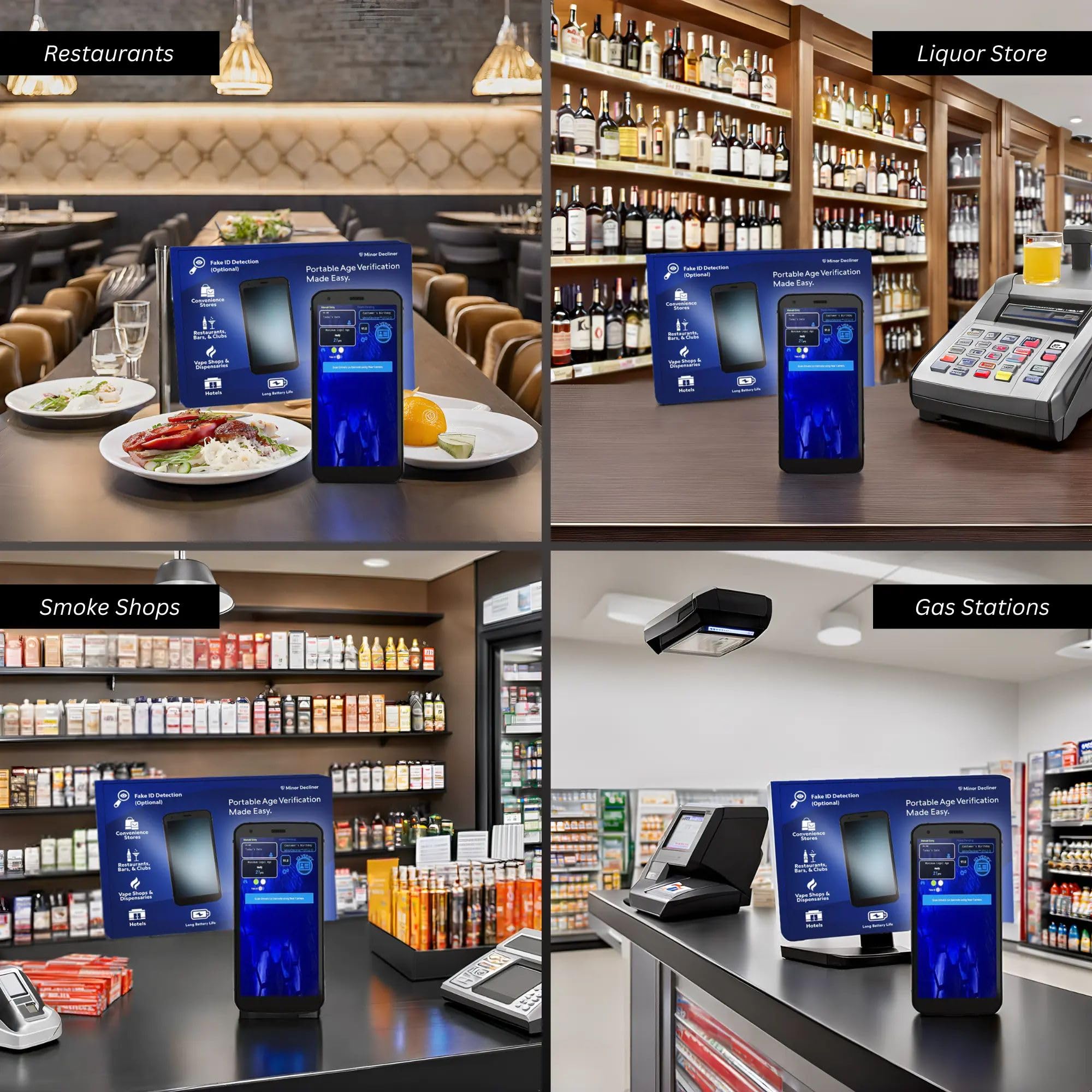 Mobile ID and Passport Scanner for Bars & Clubs - Easy to Use ID Checker for Your Business That Detects Expired IDs & Underage Customers – Works in All 50 States - Includes Optional Fake ID Detection