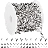 YOUBEIYEE 13 Feet Stainless Steel Jewelry Chain for Jewelry Making Heart Link Chain for Women Necklace DIY Heart Chains Bulk