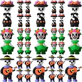 VioraWhite 30 Pcs Halloween Day of The Dead Mini Skeleton Figurines Skull | Little Día De Muertos Figures, La Catrina Dancing Senorita, Mariachi Band Skeleton Statues for Party Gifts, Hide Seek Prop