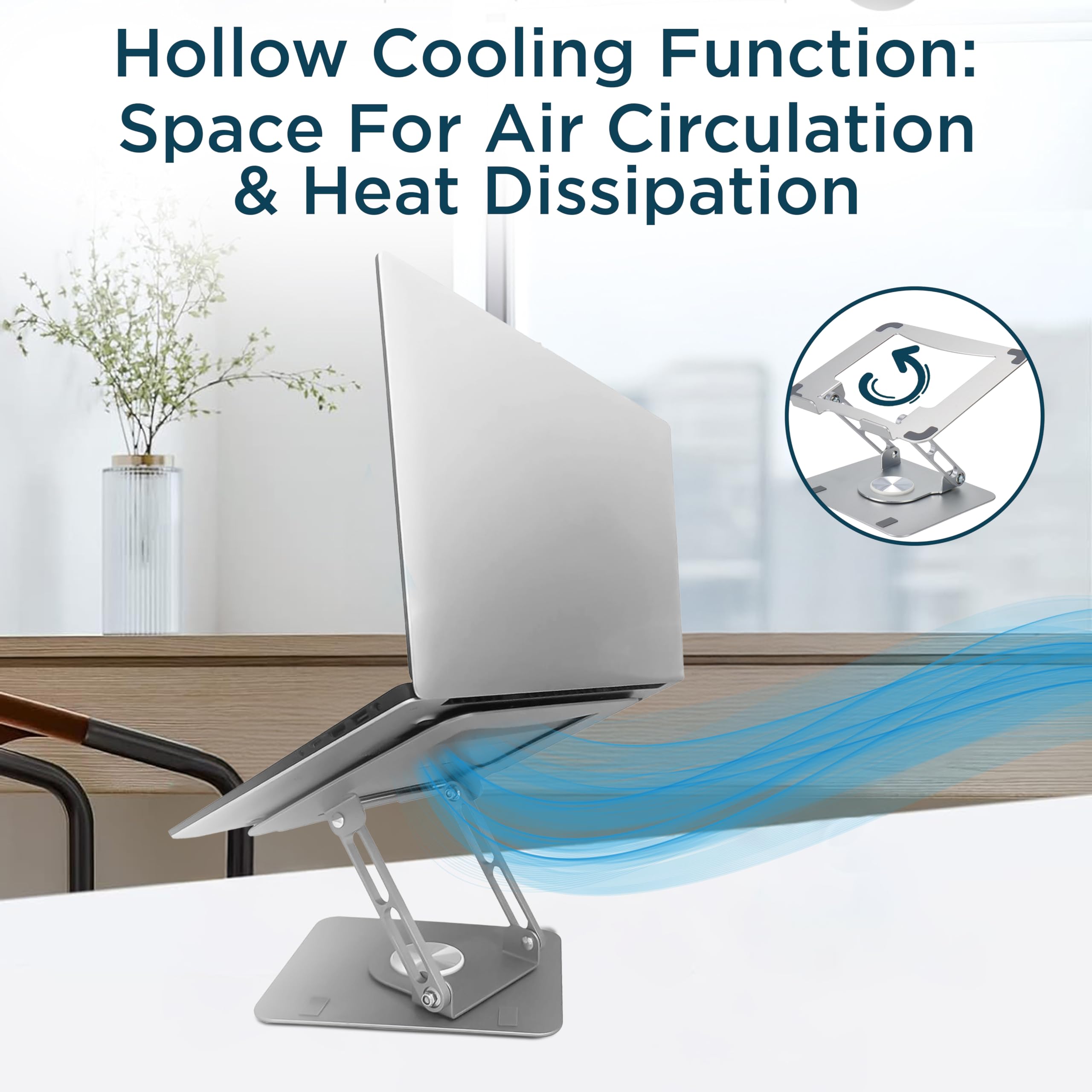 Uncaged Ergonomics Adjustable Laptop Stand for Desk, Portable Laptop Holder, Height Adjustable Desktop Stand for Office or Home Supplies - Image 4