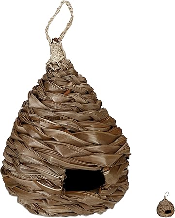 Relaxdays Vogelnest Decoratieve Nestkast Hangend Kokosvezel Gevlochten Tuin Balkon Nest H X D 38 X 21 Cm Natuur B Amazon Nl