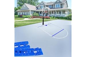 Heavy-Duty Basketball Court Stencil Kit, Basketball Court Marking Kit, Thick Reusable Plastic, Works on Concrete/Driveway/Asp