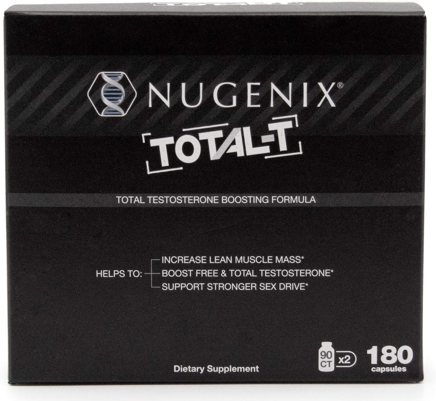 Nugenix Total-T - Total Testosterone Booster for Men - High Bioavailability Testosterone Boosting Ingredients - 180 Count: Health & Personal Care