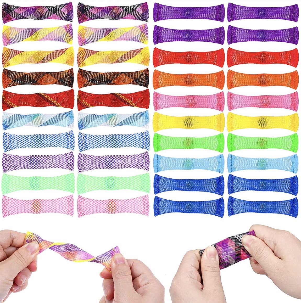 Bumper Pack of 50 Marble Fidget Anti Stress Toys | Huge Mix of Styles and Colours | Soothing Toy Which helps Improve focus Stress and Anxiety | Marble and Mesh Roller | Keeps your Hands Busy