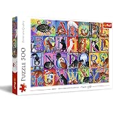 Trefl Cat's Alphabet - 500 Piece Puzzle 18.9"x13.4" | RED, DIY, Creative Entertainment, Classic Jigsaw, 10+