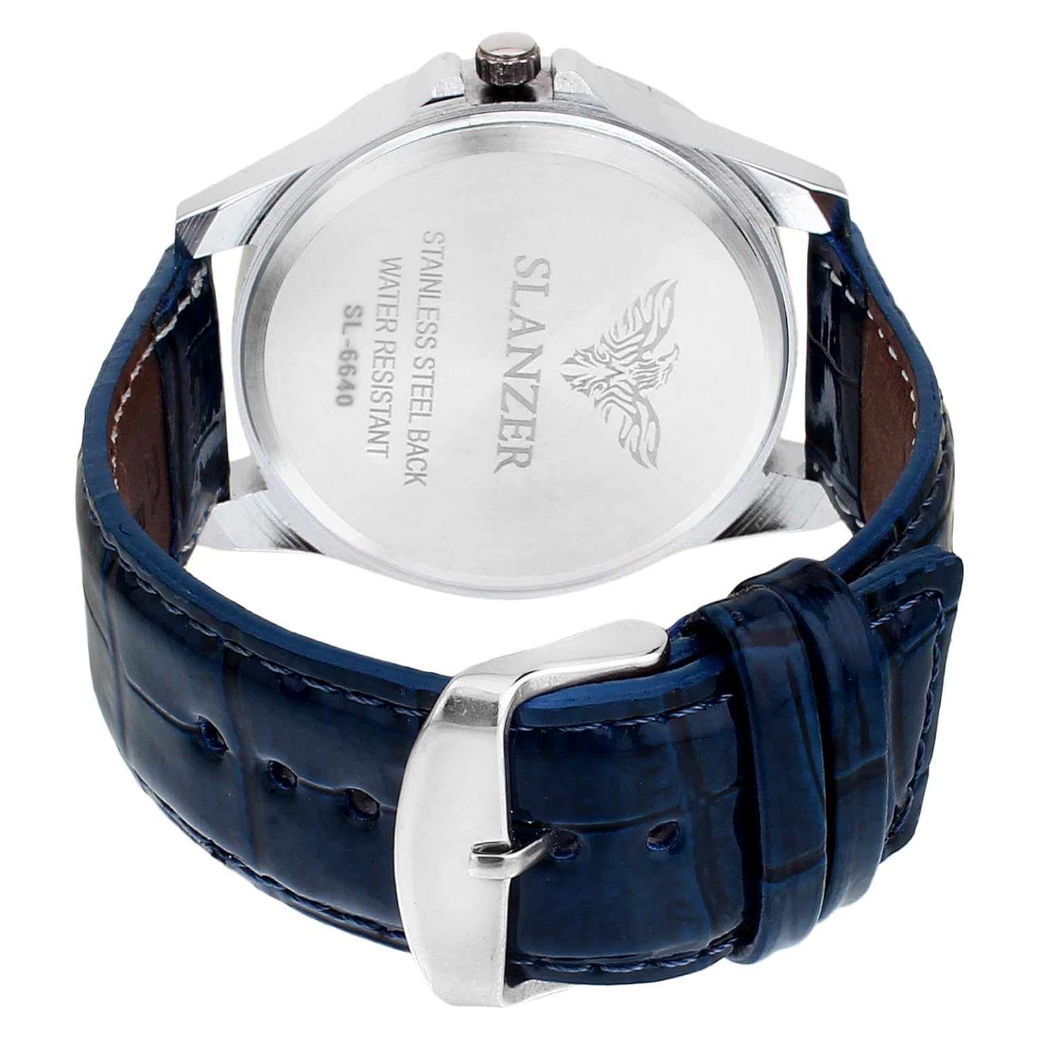 slanzer prophecy slz-0028 white dial blue strap analog men's watch