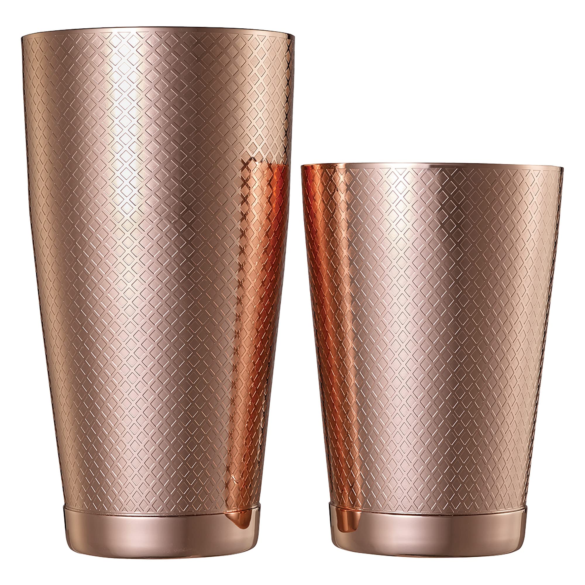 Barfly Diamond Lattice Shaker Set, Copper Plated