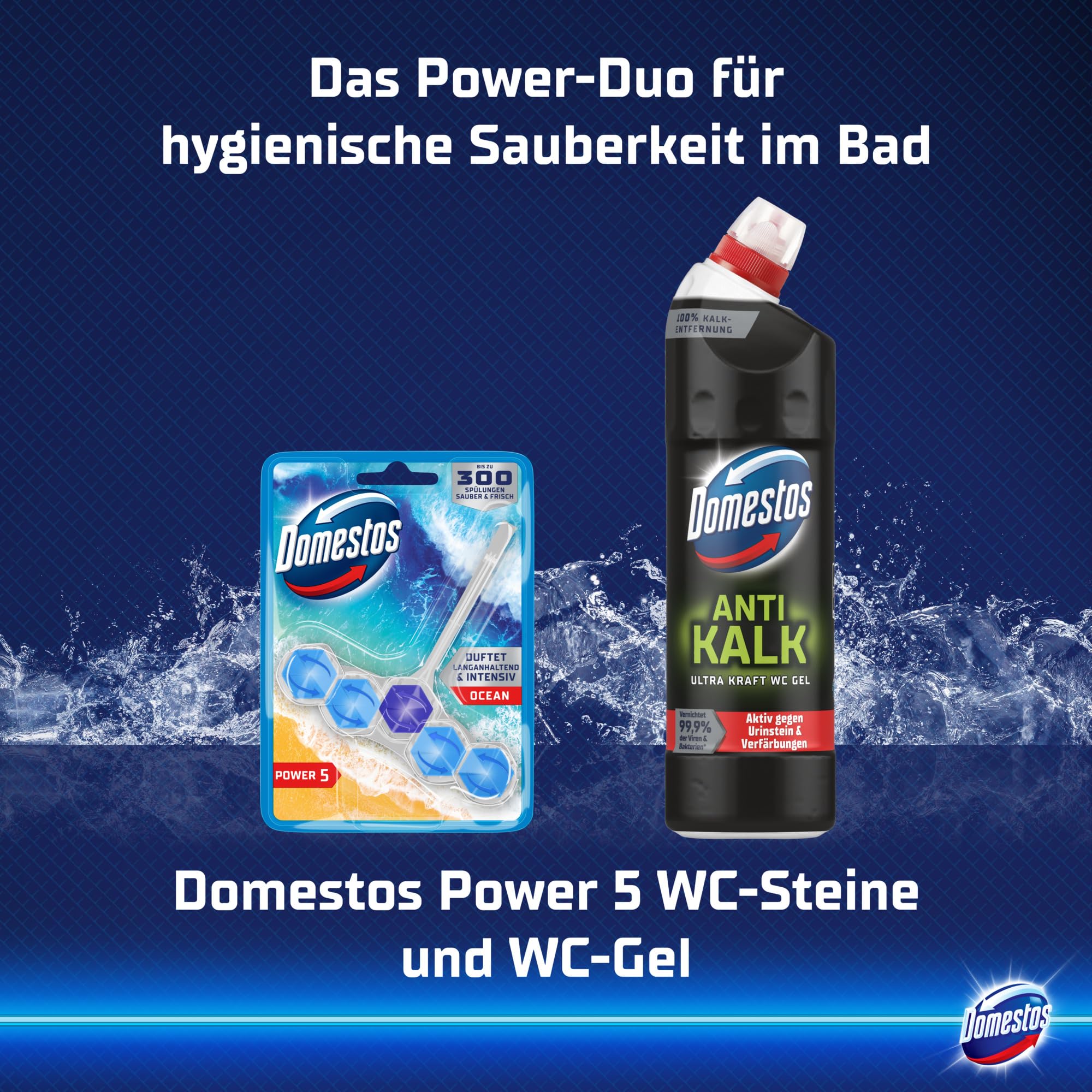 Domestos Anti Kalk Ultra Kraft WC Gel Reinigungsmittel gegen Urinstein und Verfärbungen für eine effektive WC Reinigung 750 ml 5