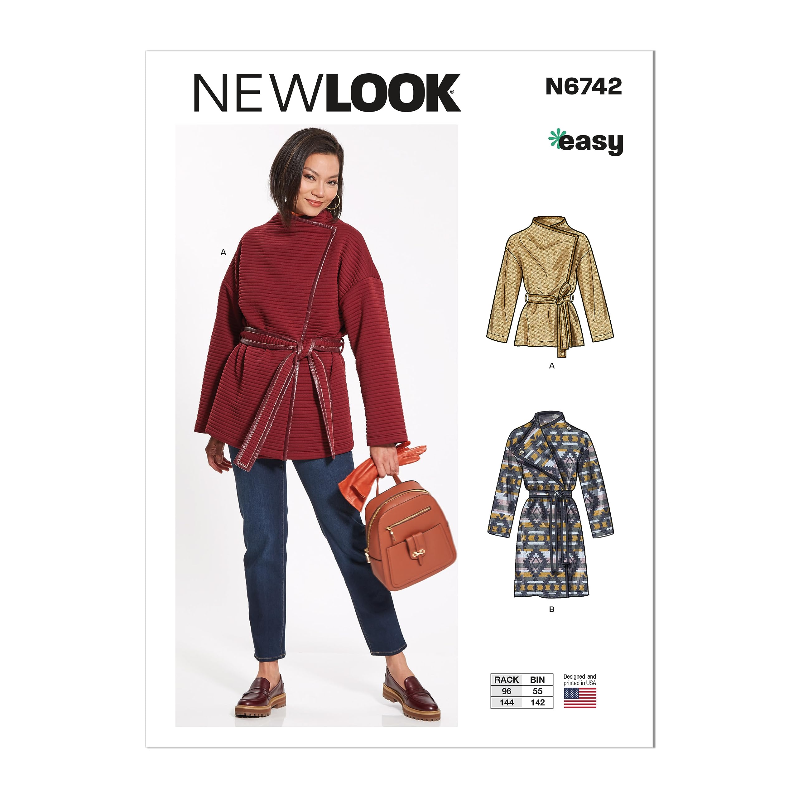 New Look UN6742A Misses' Jacket and Coat A (XS-S-M-L-XL), One Size