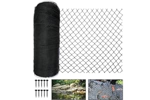 Meanchen Pond Netting 10 X 10 FT,Pond Netting for Leaves,Pond Cover Net Protects Koi Fish from Birds, Cats and Predators,Black