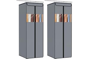 Zilink Garment Bags for Hanging Clothes 54" Hanging Garment Bags for Closet Storage with Clear Window Space Saving Hanging St