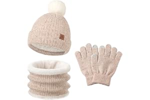 DS DADOU&XIAOSHAN Toddler Hat Scarf Glove Set 2t-4t Boy Girls Winter Beanie Hat Neck Warmer Mitten Kids Hats And Gloves Ages 4-8 Fleece Lined