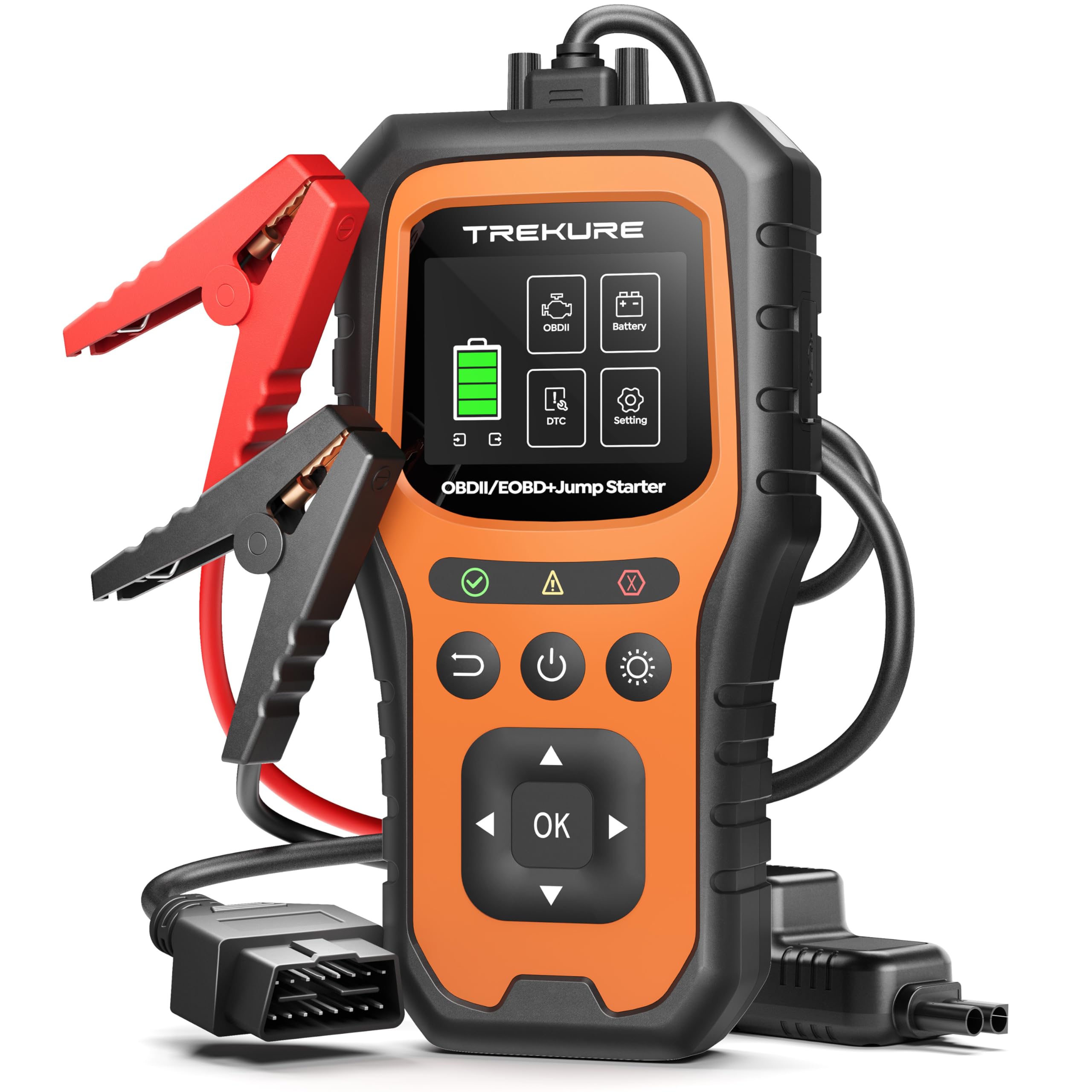 Photo 1 of Car Battery Jump Starter with OBD2 Scanner 5000A, Car Battery Jumper Starter Portable (All Gas/10L Diesel), 12V Jump Box Jumper Cables, Code Reader for Check Engine Light, Diagnostic Tool