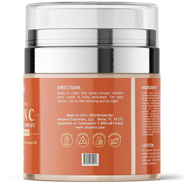 ALOZERA VITAMIN C FACE CREAM – BRIGHTENING & ANTI-AGING MOISTURIZER, PREVENTS, REPAIRS, AND NOURISHES AGING SKIN; HELPS WITH UNEVEN SKIN TONE AND WRINKLES, DAY & NIGHT CREAM – 1.7 OZ.