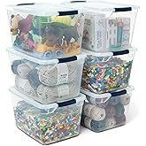 Rubbermaid Cleverstore Clear 32 Qt, 6 Pack Stackable Plastic Storage Bins with Lids, Great for Closet and Laundry Storage, Organizing in the Home